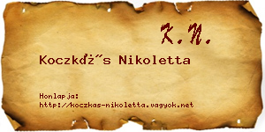 Koczkás Nikoletta névjegykártya
